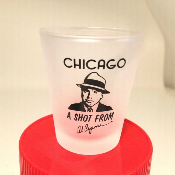 Vintage Chicago Shot Glass A Shot From Al Capone Souvenir - Picture 1 of 11